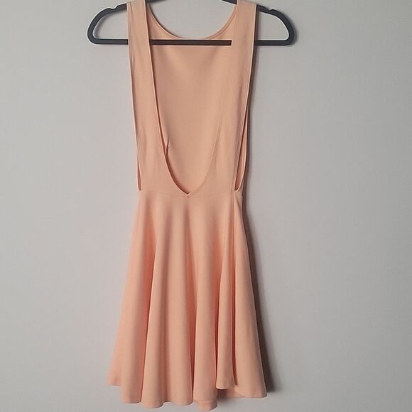 NEW American Apparel S Peach Orange Y2k Skater Mini Fit Flare Dress Sexy Sleaze - Picture 4 of 16